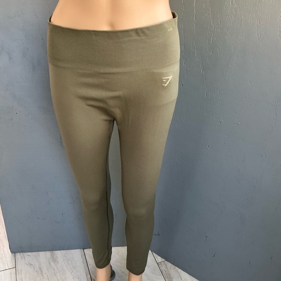 Gymshark Olive Green High-Waisted Leggings - Picture 3 of 5